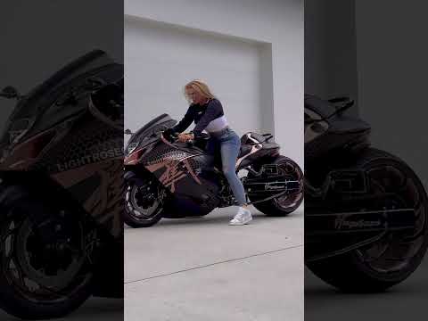 Brock Performance exhaust sound 😍  #LightRoseGold x Nina |  Custom Suzuki Hayabusa #shorts