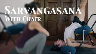 How to do Sarvangasana with Chair | Ashtanga Yoga with Joey Miles