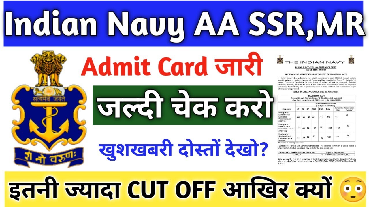 Indian Navy SSR AA MR Admit Card 2021 | | Negative Marking | Offline ...