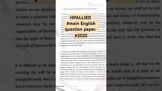 #HPALLIED #english#mains#question #paper #2025
