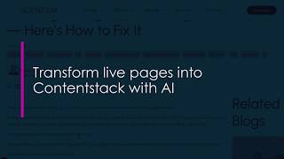 Transform live pages into Contentstack with AI