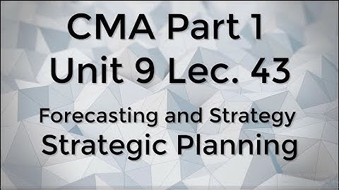 CMA Part 1 Unit 9 Lec.  43 Strategic Planning