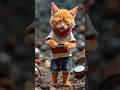 गरीब बिल्ली के साथ बुरा हुआ 🥺😭🥹 ~ working art skillwood/ hand crafts / #shorts #shortvideo #trending