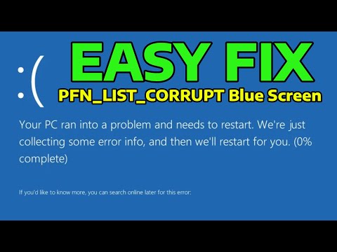 How To Fix PFN_LIST_CORRUPT Blue Screen Error in Windows