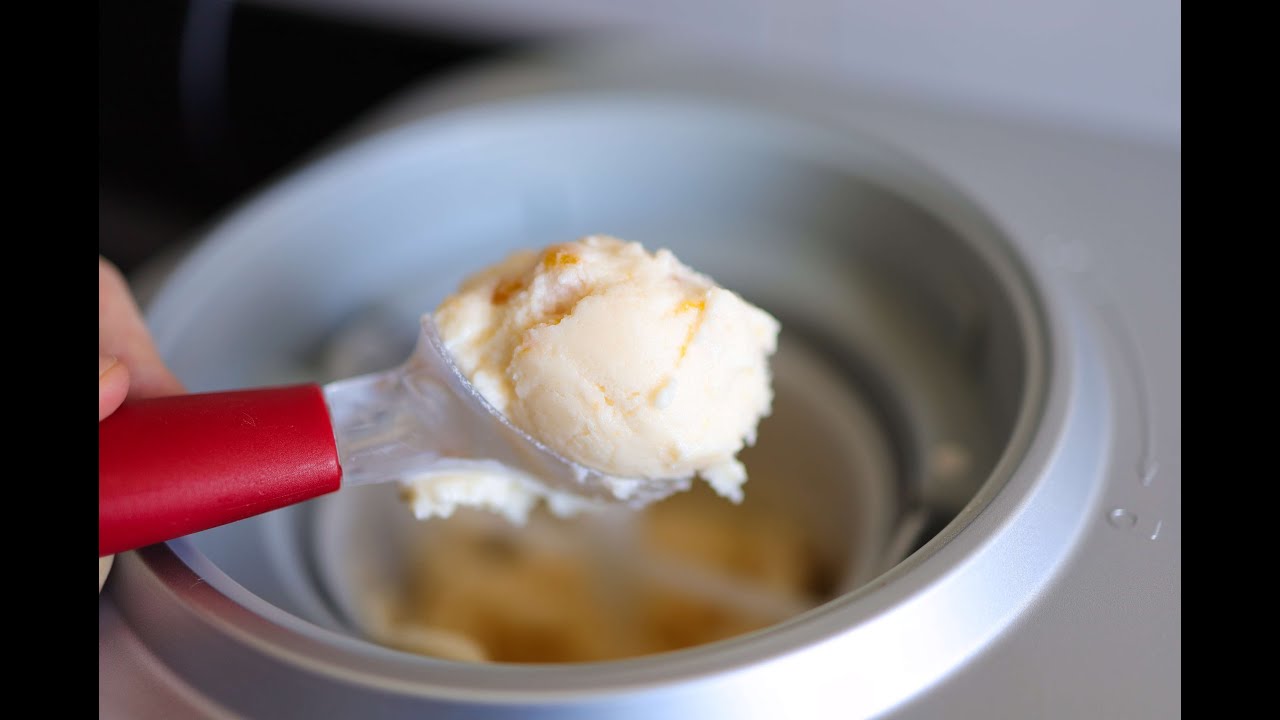 Sorveteira com Compressor EOS Cheff - Teste de Frozen yogurt de Pêssego com iogurte pronto.