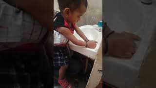 My beby hand washing