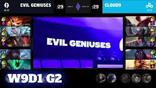 Cloud 9 vs Evil Geniuses | Week 9 Day 1 S11 LCS Summer 2021 | EG vs C9 W9D1 Full Game