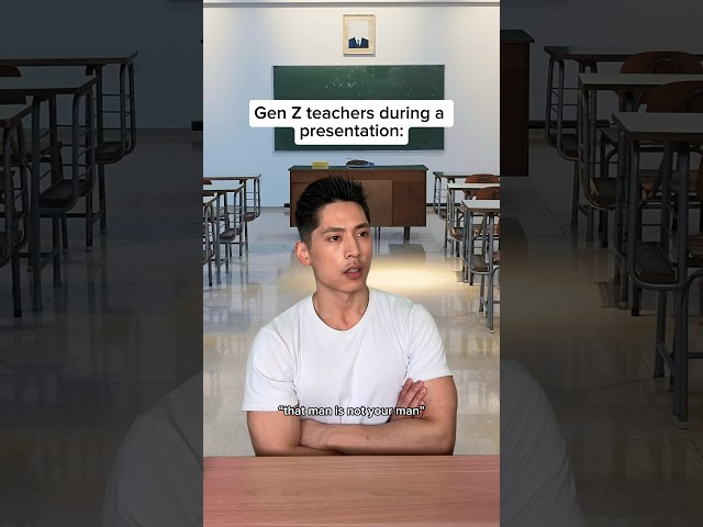 Gen Z teachers during a presentation 🤣🤣 (audio: @biggeminipt2_) #shorts #comedy #genz #relatable class=