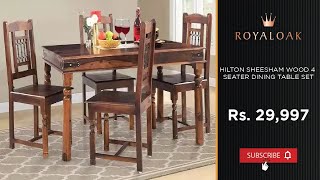 Royaloak | Hilton Sheesham Wood 4 Seater Dining Table Set