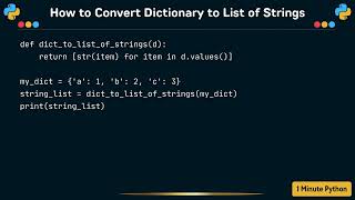 How to Convert Dictionary to List of Strings