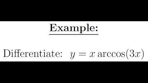Derivative - Inverse Trig Function