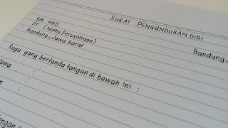 Contoh Surat Pengunduran Diri Tulis Tangan Sederhana dan Mudah‼️ | Surat Resign Kerja