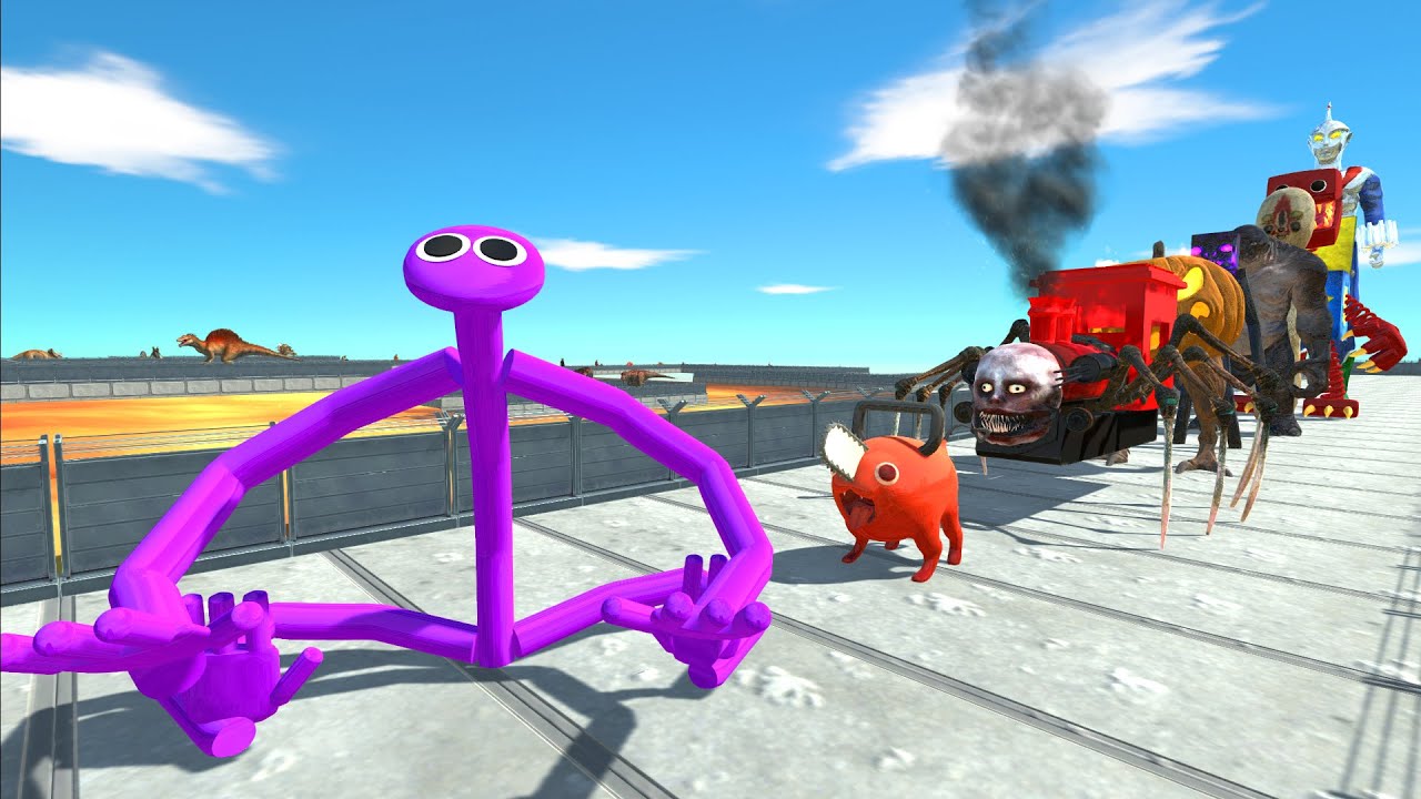 Rainow Friends Purple Lava Death Run - Animal Revolt Battle Simulator