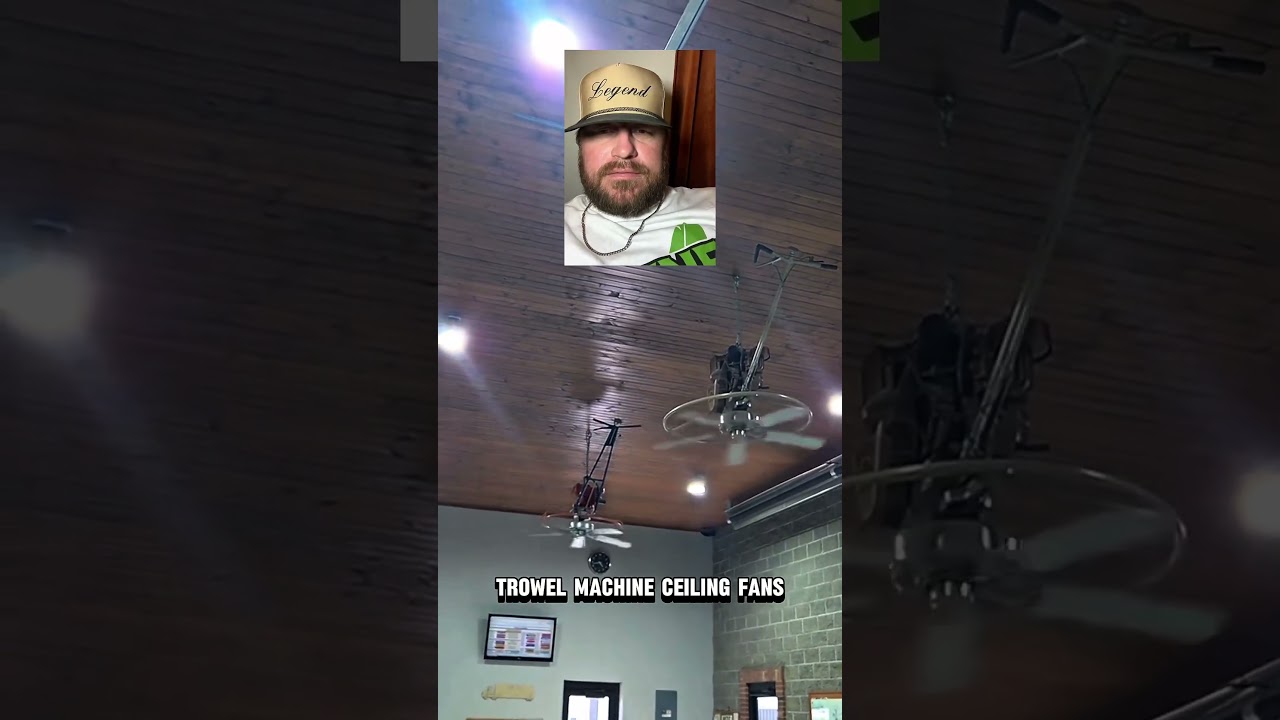 Потолочные вентиляторы с затирочной машиной! 