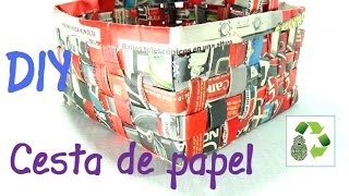 Como hacer cesta con papel periódico (Reciclaje) Ecobrisa Como hacer cesta con papel periódico (Reciclaje) Ecobrisa
