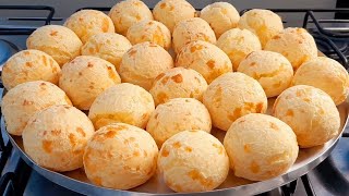 PÃO DE QUEIJO COM POLVILHO DOCE- NÃO MURCHA FÁCIL e RÁPIDO