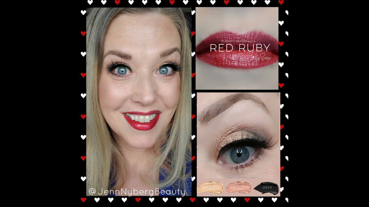 Champagne Smoke Eyes and Red Ruby Lips