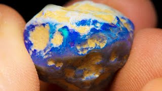 Uncut gem turns into a magic black opal