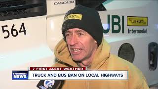 Tractor Trailers ignoring travel ban