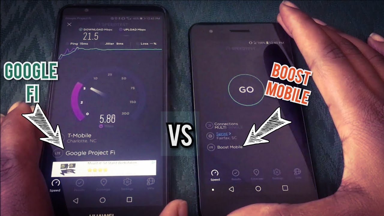 Google Fi vs Boost Mobile: Network Speedtest!!