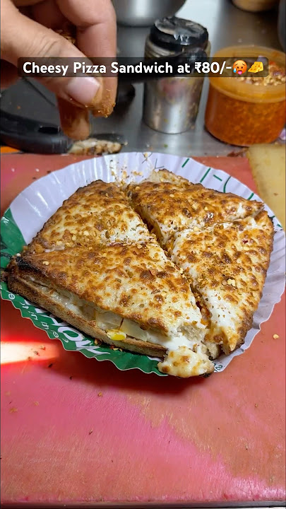 Delhi’s Cheesy Pizza Sandwich😳❤️ at ₹80/- #shorts #sandwich #indianstreetfood