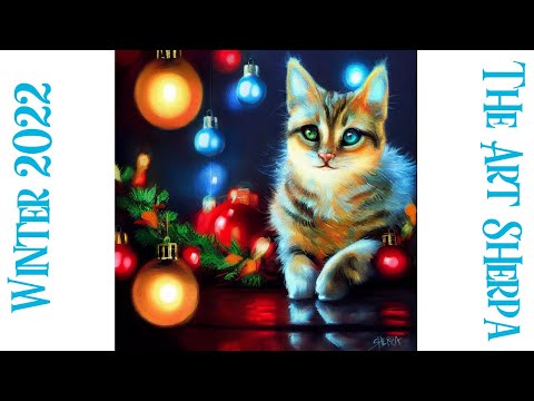 Christmas Kitten ☃️❄️ How to paint acrylics for beginners: A step-by-step tutorial