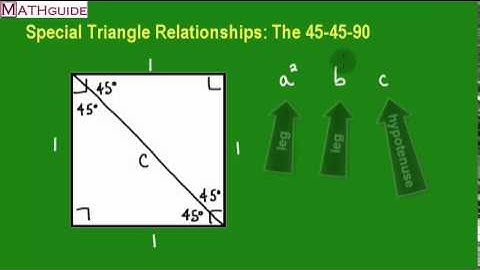 Deriving The 45-45-90 Special Right Triangle