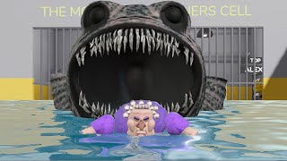 THE BLOOP ZOONOMALY MONSTER SHARK EATS GRANDMA BARRY PRISON RUN Obby Hungry Shark Roblox All Bosses