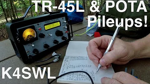 An evening POTA activation at Lake James with the Penntek TR-45L, a pileup, and buddy Steve.