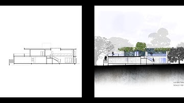 Architecture Section Render -3 - Photoshop Architecture