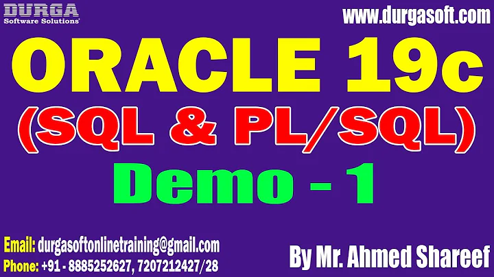 ORACLE 19c (SQL & PL/SQL) tutorials || Demo - 1 || by Mr. Ahmed Shareef On 30-06-2025 @8AM IST