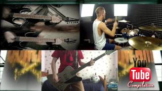 YouTube Compilation Bullet For My Valentine - Scream Aim Fire (guitar, bass, drum cover)