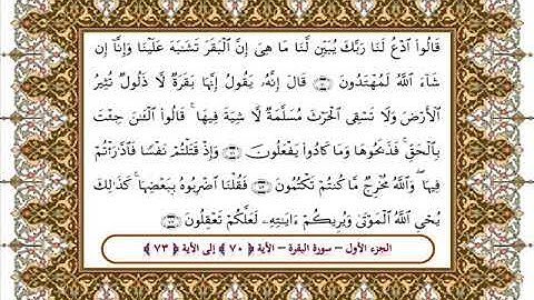 سورة البقرة من الأية 70- 73 بصوت الشيخ على جابر