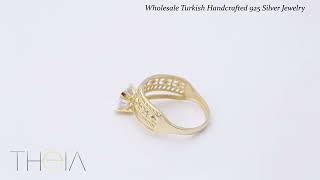 Dainty Turkish Women CZ Solitaire Engagement Ring Handcrafted 925 Sterling Wholesale Silver Jewelry