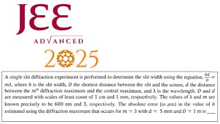 Celebrity JEE Advanced 2025 PYQs solutions | Physics | Paper -1 | Error Analysis | Absolute Error problem Profile