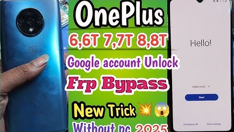 OnePlus 7T Google account Unlock/Frp Bypass without pc New Process 💥 2025