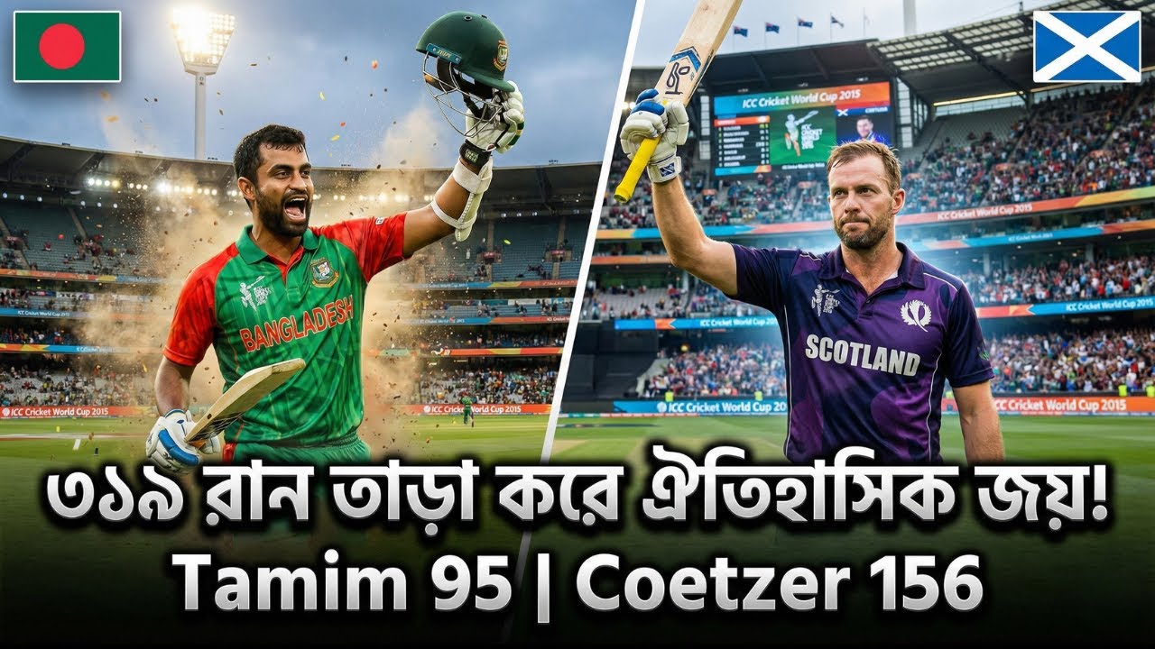Bangladesh vs Scotland 2015 World Cup Highlights | Tamim 95, Coetzer 156 | BD Won by 6 Wickets