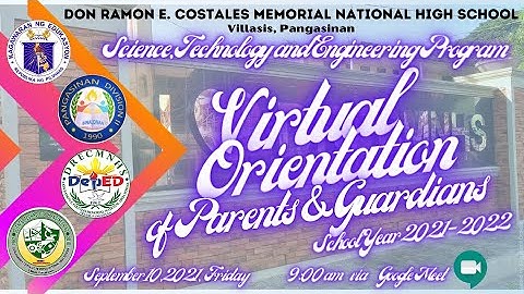VIRTUAL ORIENTATION OF STE PARENTS & GUARDIAN SY 2021-2022