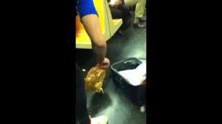 Garry The Chicken - NYC Train prank