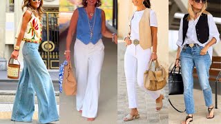 👉 Elegant Vest Outfits for Women Over 60 | Women's Fashion Trends 2024 screenshot 3