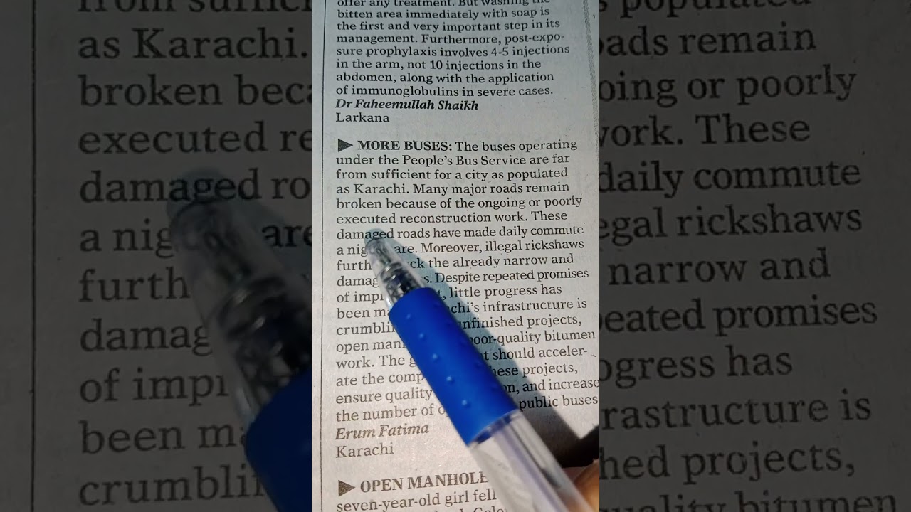 English Translation Practice | letter to the Editor | dawn Newspaper | kitabpremi 