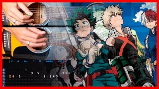 My Hero Academia 2 OP - Peace Sign | Acoustic Guitar Lesson [Tutorial + TAB + CHORDS] Cover