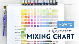 Watercolor Mixing Chart - for beginners - FREE GUIDE INCLUDED