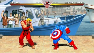 FIRE KEN vs CAPTAIN AMERICA - Highest Level Incredible Epic Fight! screenshot 5
