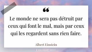 Le Monde Ne Sera Pas Détruit Par Ceux Qui Font Le Mal, Mais Par Ceux Qui Les Regardent Sans ...