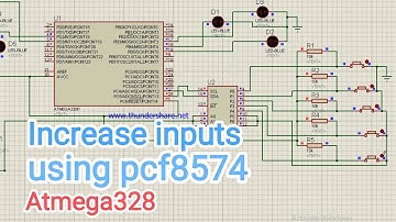 Arduino controlling 8 inputs using 2 wires | proteus simulation | pcf8574