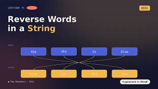 LeetCode 151: Reverse Words in a String | Python Solution Explained in Hindi 🔥 | LeetCode 75
