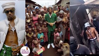 Wizkid made Money rain As He Arrive Surulere to Share 100M to people in trenches for Christmas