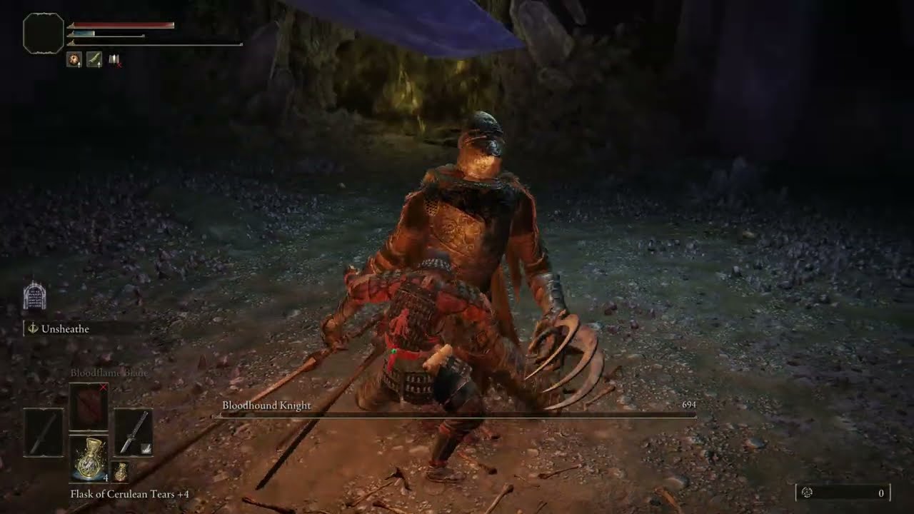 Samurai vs Bloodhound Knight (Lakeside Cave - NO HIT) - Elden Ring Boss 036/165