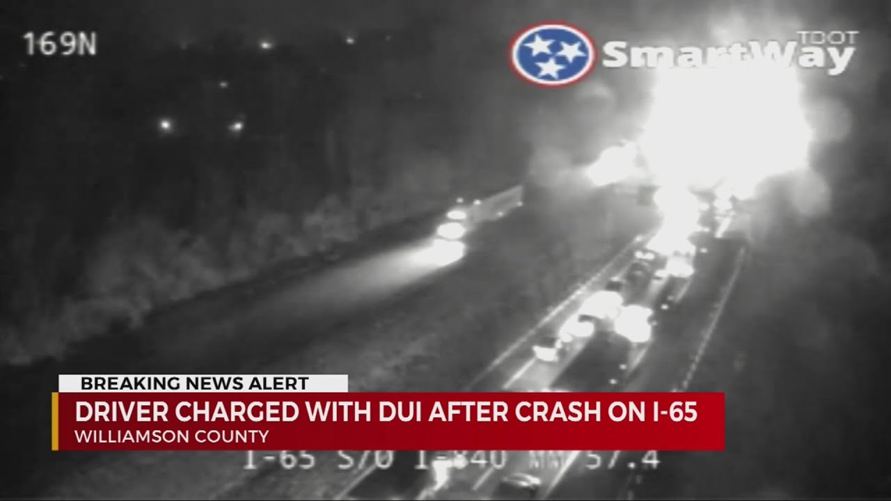 Driver charged with DUI after crash on I-65 in Williamson County - YouTube